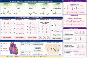 Understanding ECG changes in acute myocardial infarction showing STEMI patterns and infarct localization.